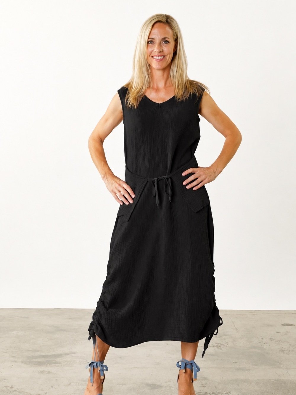 Bryn Walker Kira Cotton Gauze Dress women’s Xs Lagenlook Quiet Luxury Resortwear